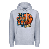 Heather Grey it's game day y'all basketball Premium Hoodie - FaDigitalArtStudio