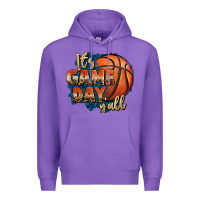 Purple it's game day y'all basketball Premium Hoodie - FaDigitalArtStudio