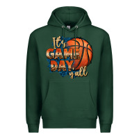 Sports Green it's game day y'all basketball Premium Hoodie - FaDigitalArtStudio