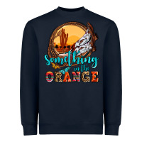 Navy something in the orange olivia Heavyweight Sweatshirt - OliviaCreatesArt