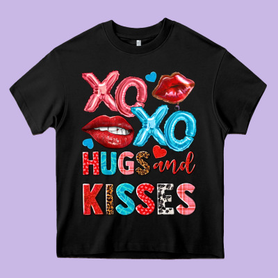 Xo Xo Hugs And Kisses Heavy Core Tee Designed By Nancycooperartshop