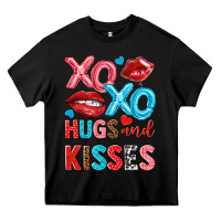 Black xo xo hugs and kisses Heavy Core Tee - NancyCooperArtShop