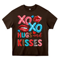 Chocolate Brown xo xo hugs and kisses Heavy Core Tee - NancyCooperArtShop