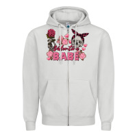 Dove Grey Valentine Babe Valentine's Day Skull Zipper Hoodie - FaDigitalArtStudio