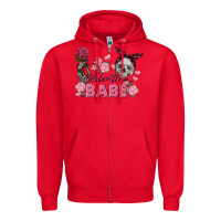 Red Valentine Babe Valentine's Day Skull Zipper Hoodie - FaDigitalArtStudio