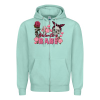 Seafoam Valentine Babe Valentine's Day Skull Zipper Hoodie - FaDigitalArtStudio