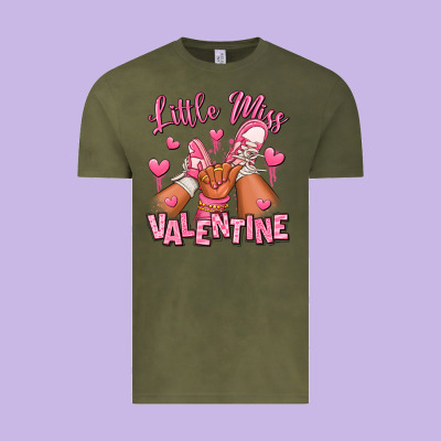 Little Miss Valentine Afro Kid Sneakers Vintage Tee Designed By Ranaportraitstore