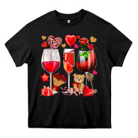 Black valentines day wine glasses Heavy Core Tee - NancyCooperArtShop
