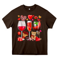 Valentines Day Wine Glasses Heavy Core Tee | Teevron