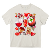 Cream valentines day wine glasses Heavy Core Tee - NancyCooperArtShop