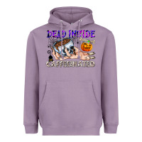 Lavender Dead Inside Caffeinated Heavyweight Hoodie - CowhideDigitalArt