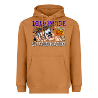 Meerkat Dead Inside Caffeinated Heavyweight Hoodie - CowhideDigitalArt