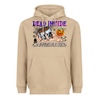 Mushroom Dead Inside Caffeinated Heavyweight Hoodie - CowhideDigitalArt