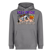 Storm Dead Inside Caffeinated Heavyweight Hoodie - CowhideDigitalArt