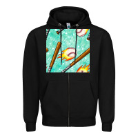 Black baseball bat with thunders seamless pattern Zipper Hoodie - BundleAndBundleShop