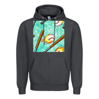 Smoke baseball bat with thunders seamless pattern Zipper Hoodie - BundleAndBundleShop