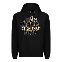 Black my heart is on that field soccer Premium Hoodie - FaDigitalArtStudio