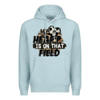 Blue Mist my heart is on that field soccer Premium Hoodie - FaDigitalArtStudio