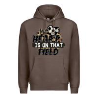 Coffee my heart is on that field soccer Premium Hoodie - FaDigitalArtStudio