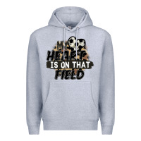 Heather Grey my heart is on that field soccer Premium Hoodie - FaDigitalArtStudio