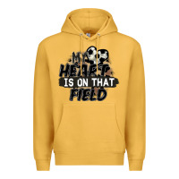 Mustard my heart is on that field soccer Premium Hoodie - FaDigitalArtStudio