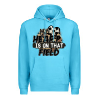 Ocean Blue my heart is on that field soccer Premium Hoodie - FaDigitalArtStudio