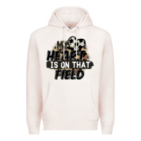 Pale Pink my heart is on that field soccer Premium Hoodie - FaDigitalArtStudio