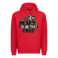 Red my heart is on that field soccer Premium Hoodie - FaDigitalArtStudio