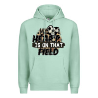 Seafoam my heart is on that field soccer Premium Hoodie - FaDigitalArtStudio