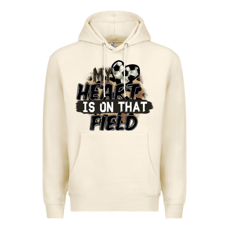 My Heart Is On That Field Soccer Premium Hoodie by FaDigitalArtStudio | Teevron