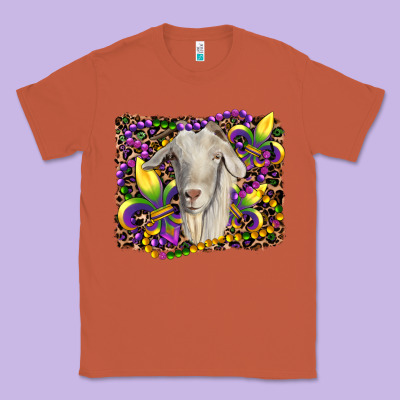 Mardi Gras Goat Fleur De Lis Classic Tee Designed By Ranaportraitstore