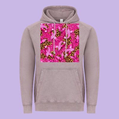 Breast Cancer With Ribbon And Butterfly Seamless P Vintage Hoodie Designed By Texasbilliewilder