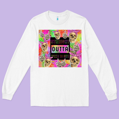 Straight Outta Fucks To Give Long Sleeve Tee Designed By Tumblerdesignbyshophia