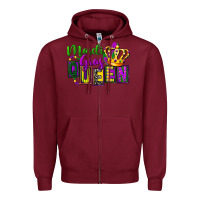 Burgundy mardi gras queen Zipper Hoodie - FaDigitalArtStudio