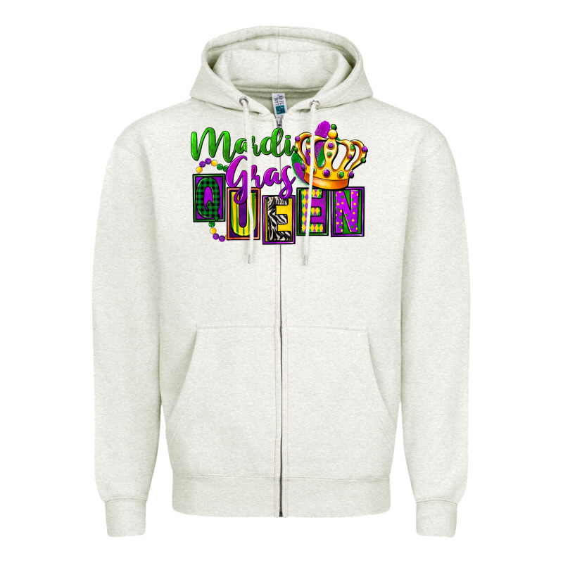 Mardi Gras Queen Zipper Hoodie by FaDigitalArtStudio | Teevron