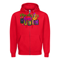 Red mardi gras queen Zipper Hoodie - FaDigitalArtStudio