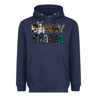 Navy Bunny mama Heavyweight Hoodie - CowhideDigitalArt