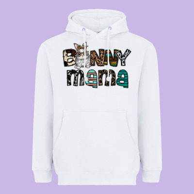 Bunny Mama Heavyweight Hoodie Designed By Cowhidedigitalart