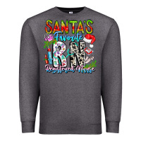 Charcoal Heather Santa's Favorite RN Registered Nurse Premium Sweatshirt - CowhideDigitalArt