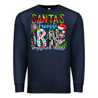 Navy Santa's Favorite RN Registered Nurse Premium Sweatshirt - CowhideDigitalArt