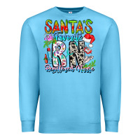 Ocean Blue Santa's Favorite RN Registered Nurse Premium Sweatshirt - CowhideDigitalArt
