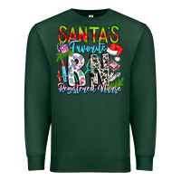 Sports Green Santa's Favorite RN Registered Nurse Premium Sweatshirt - CowhideDigitalArt