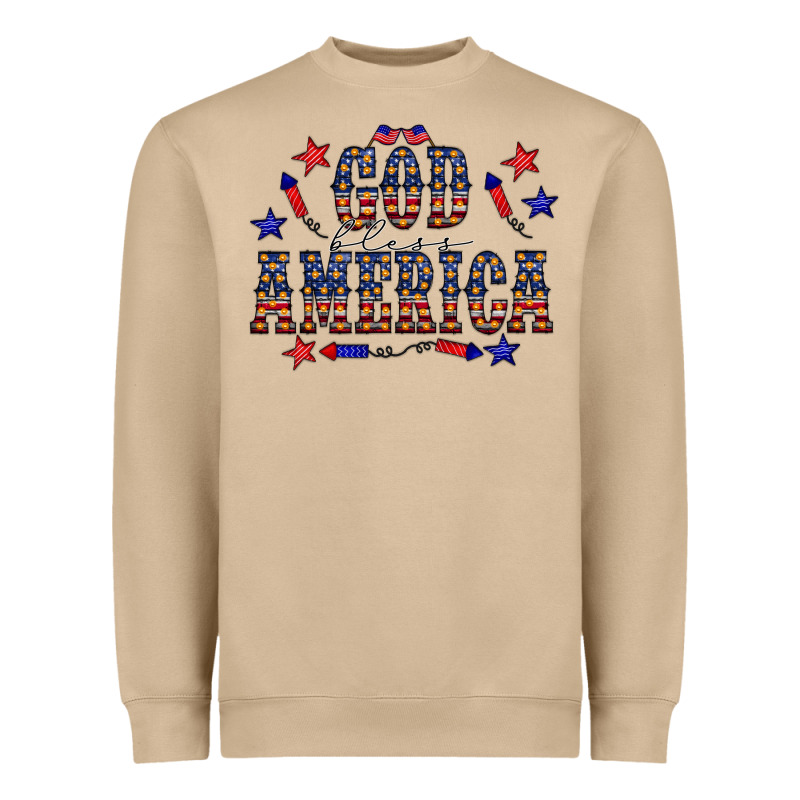 4 July God Bless America Western Heavyweight Sweatshirt by CowCowDesign | Teevron