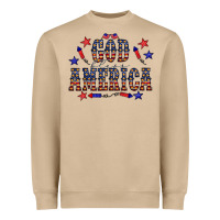 Mushroom 4 july god bless america western Heavyweight Sweatshirt - CowCowDesign