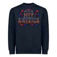 Navy 4 july god bless america western Heavyweight Sweatshirt - CowCowDesign