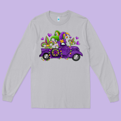 Mardi Gras Truck Long Sleeve Tee Designed By Jasminsmagicworld