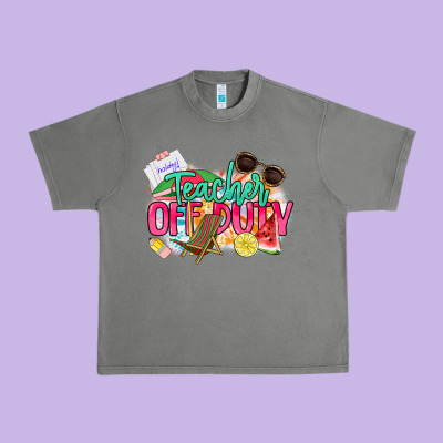 Teacher Off Duty Urban Heavy Tee Designed By Nancycooperartshop