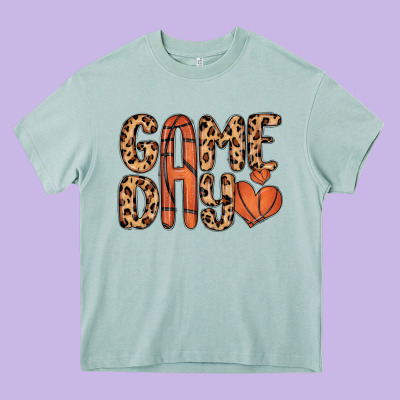 Game Day Basketball Heavy Core Tee Designed By Maliassmallbusiness