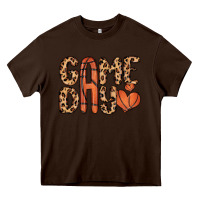 Chocolate Brown game day basketball Heavy Core Tee - MaliasSmallBusiness