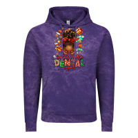 Cloud Purple Santa's Favorite Dental Squad Afro Messy Bun Vintage Hoodie - texasbilliewilder